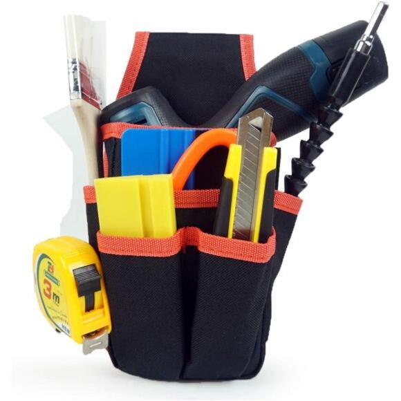 Canvas Tool Pouch Tool Organizer Bag Electricians Organizer Pouch Waist Bag - Picture 7 of 8